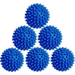 Colorsheng Laundry Dryer Balls 6 pack blue front view for eco-friendly drying