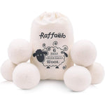 Raffaelo Wool Dryer Balls set of six front view for natural laundry softening.