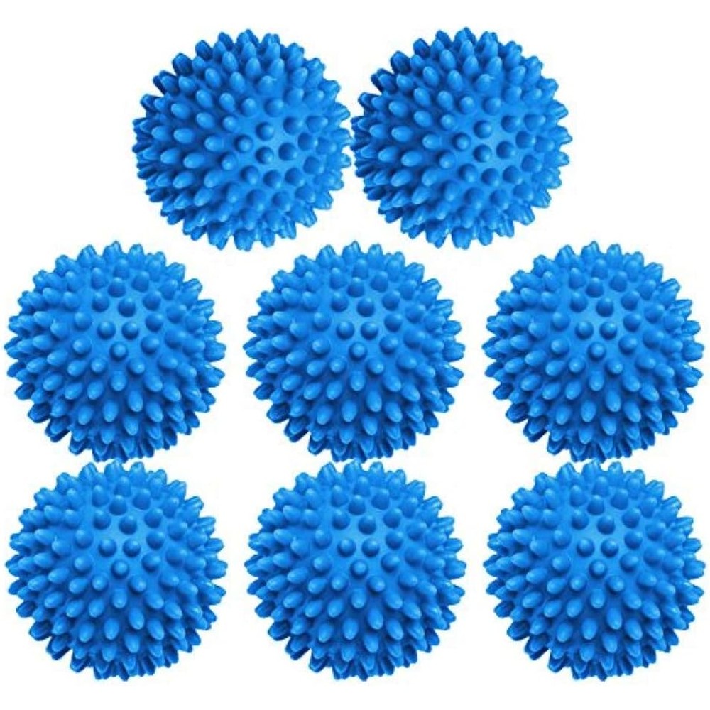 XIEHE 8 Pack Dryer Balls front view blue spiked laundry balls