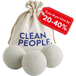 The Clean People New Zealand Wool Dryer Balls 3 pack front view natural laundry softener