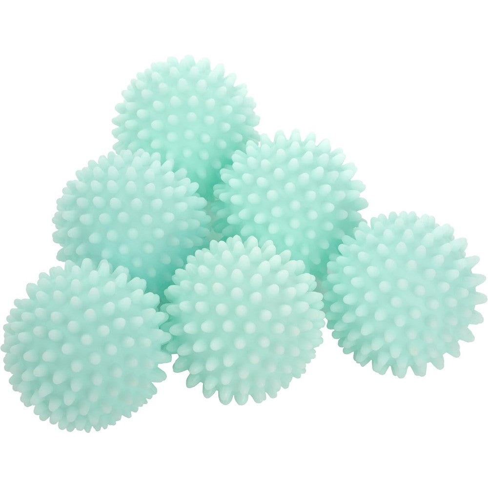 S&T INC. Reusable Plastic Dryer Balls 6 Pack front view laundry softening solution