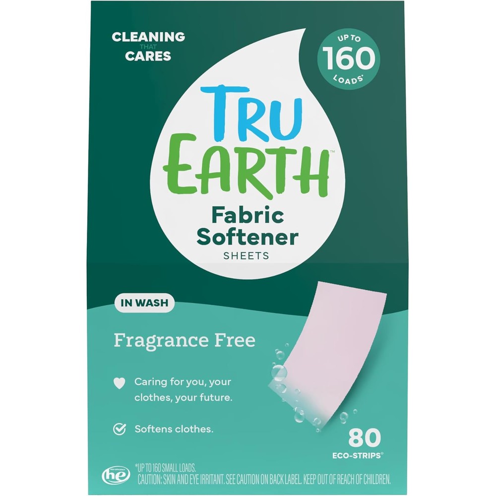 Tru Earth Fabric Softener Sheets front view premium eco-strip laundry care