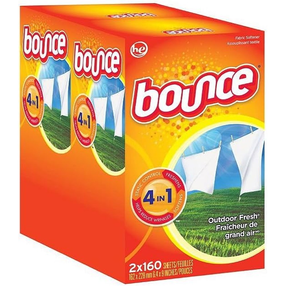 Bounce Fabric Softener Dryer Sheets Outdoor Fresh Scent front view authentic USA imported laundry product