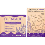 CLEARALIF All in One Laundry Detergent Sheets Kit front packaging showing lavender flowers.