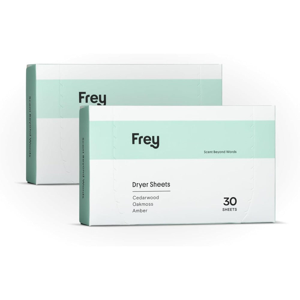 FREY Naturally Scented Dryer Sheets front view of the eco friendly fabric softener package.