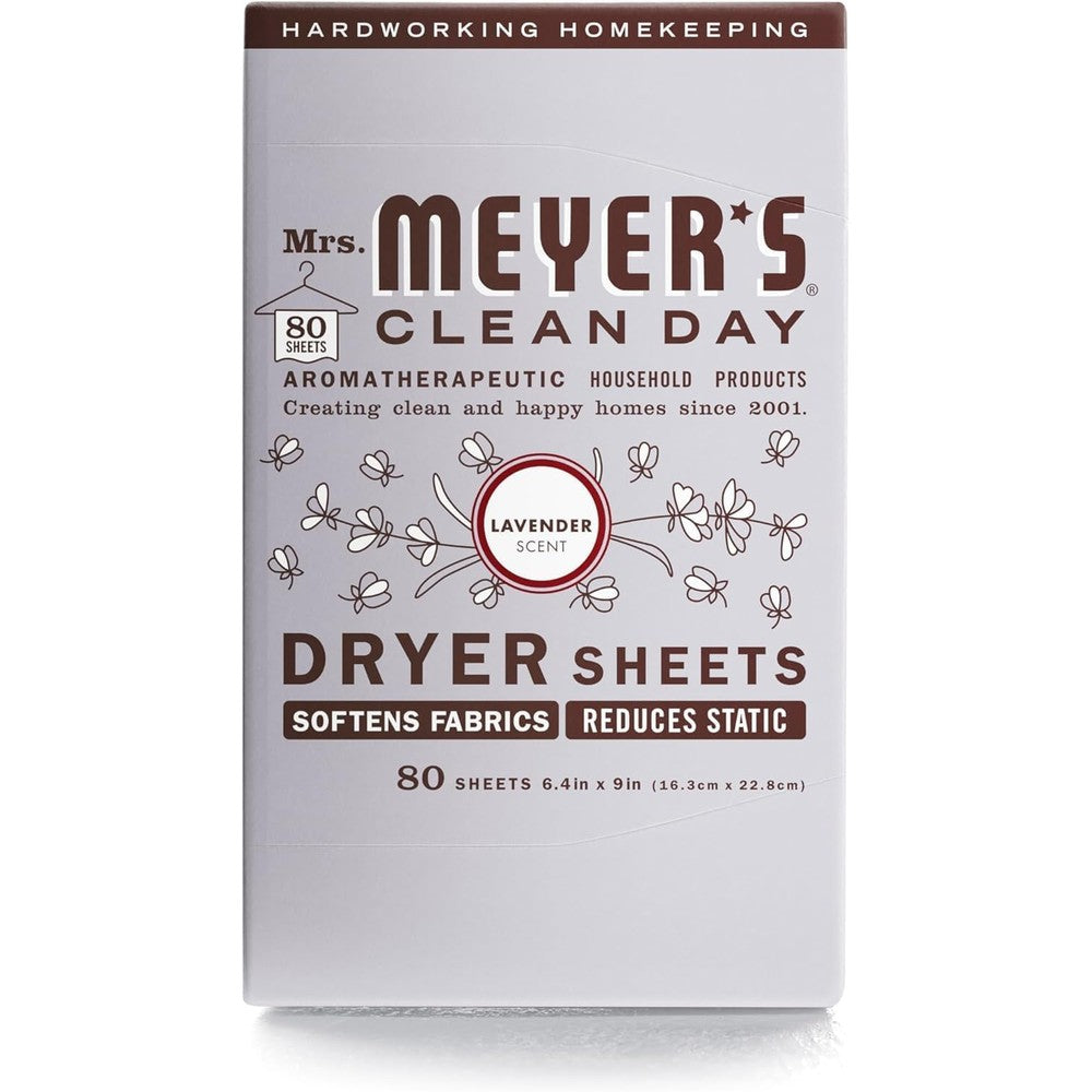 Mrs. Meyer's Clean Day Lavender Dryer Sheets 2-pack front packaging view