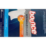 Bounce Wrinkle Guard Mega Sheet Outdoor Fresh 40 Sheets box front view showcasing premium wrinkle reduction