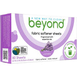 Beyond Natural Fabric Softener Dryer Sheets front view package showing lavender scent branding
