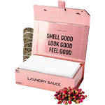 Laundry Sauce Egyptian Rose Luxury Dryer Sheets front packaging view showing the 69 count box.