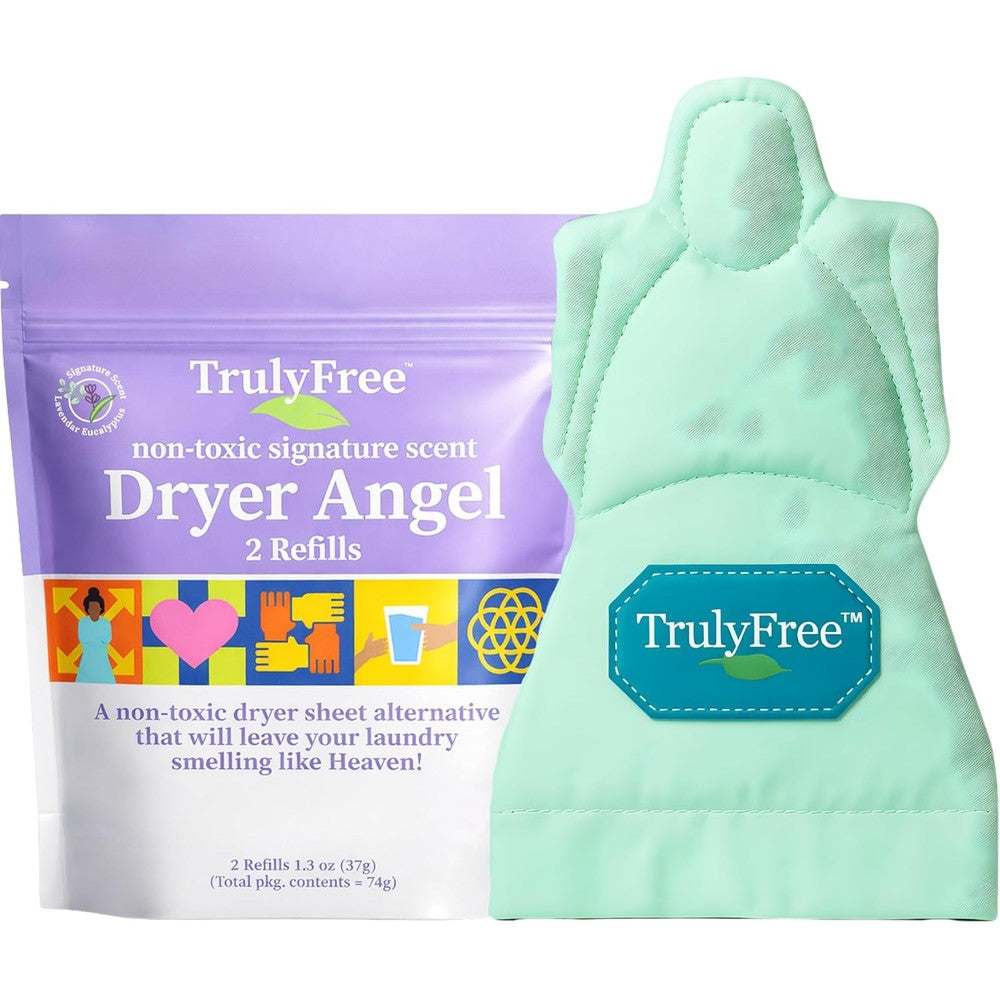 Truly Free Dryer Angel fabric softener sheet alternative front view