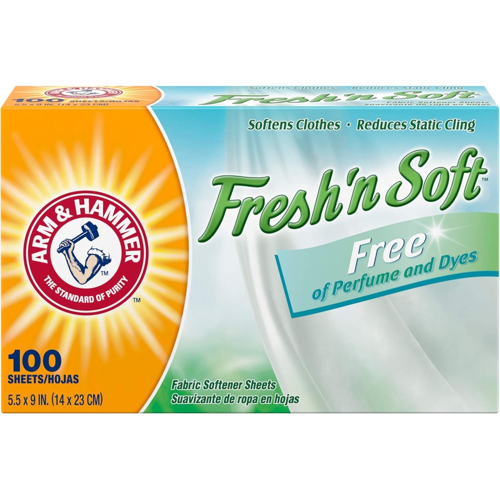 Arm & Hammer fragrance free fabric softener dryer sheets for sensitive skin