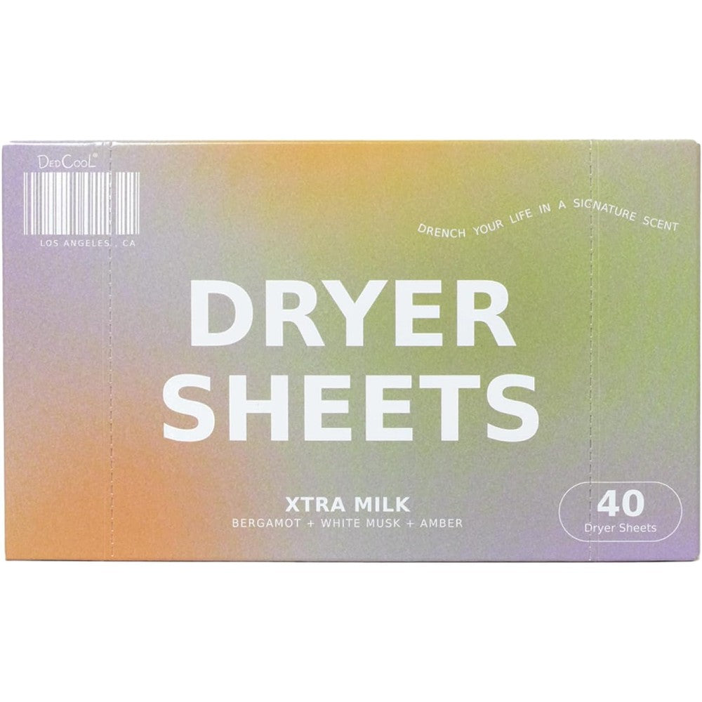 DedCool Dryer Sheets Xtra Milk 40 Count front packaging view