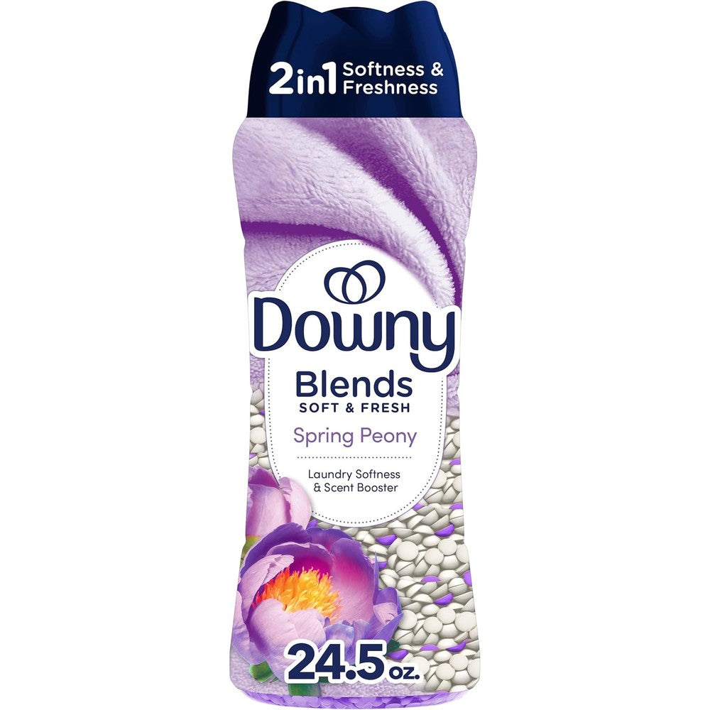 Downy Blends 2-in-1 Soft and Fresh Laundry Scent Booster Beads Spring Peony front view for long lasting clothing freshness