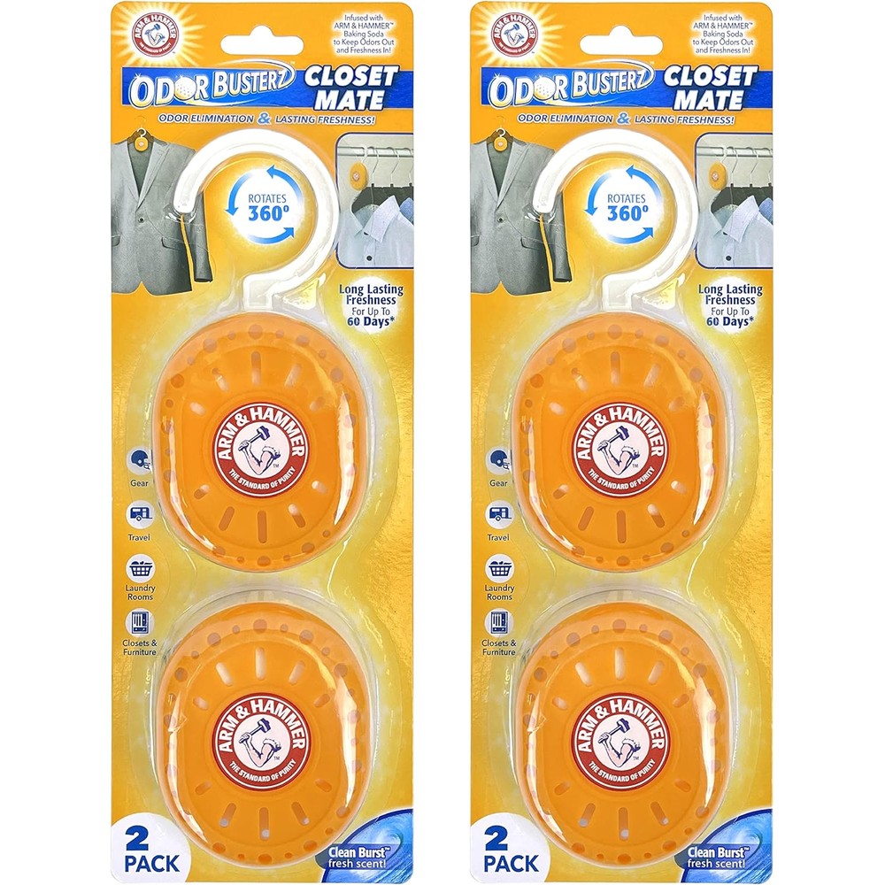 Arm and Hammer Odor Busterz Closet Mate 4 Count front view packaging