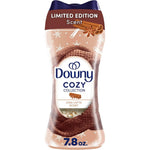 Downy Cozy Collection Chai Latte Scent Booster Beads front view of the imported packaging