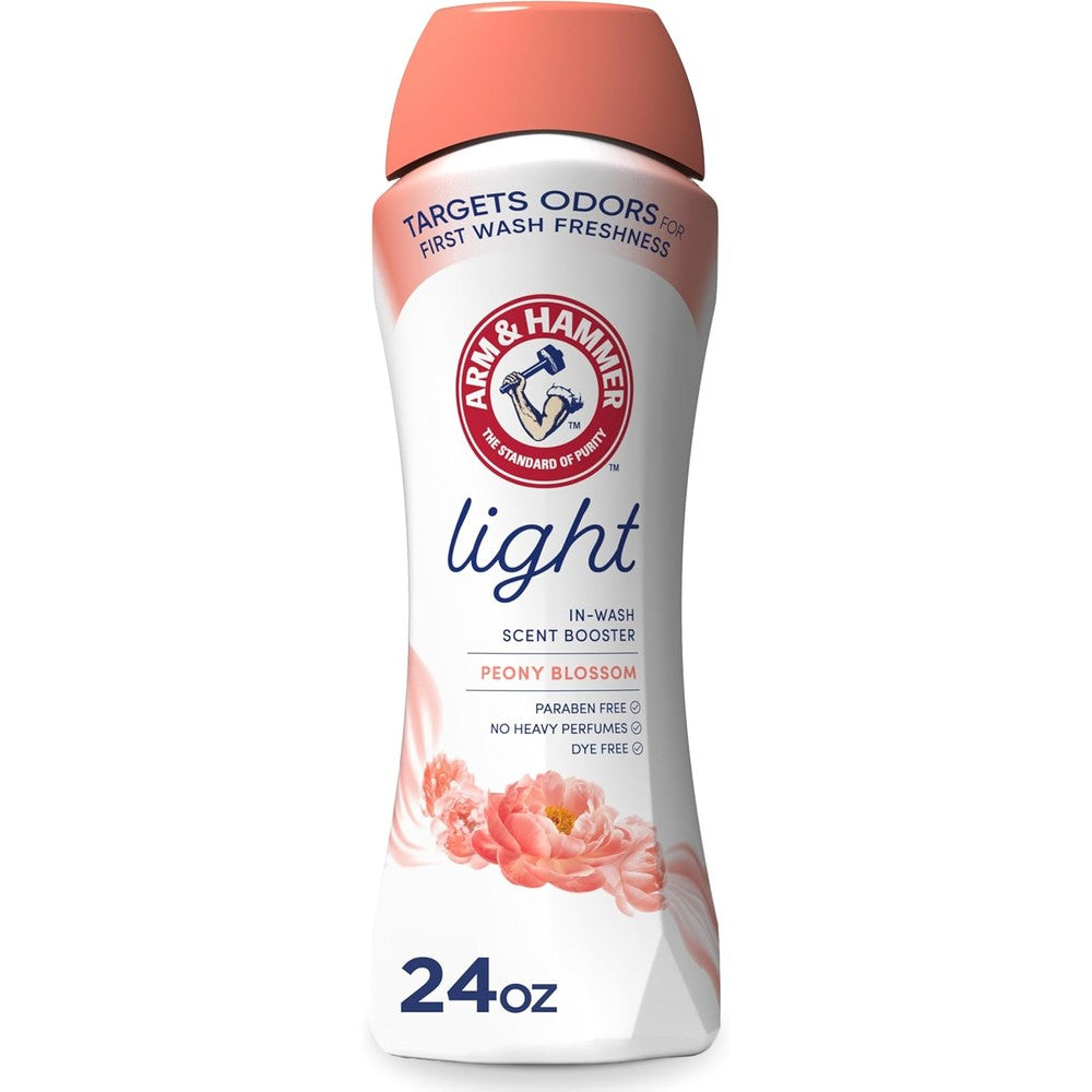 Arm & Hammer Light In Wash Scent Booster 24 Ounce front view bottle.