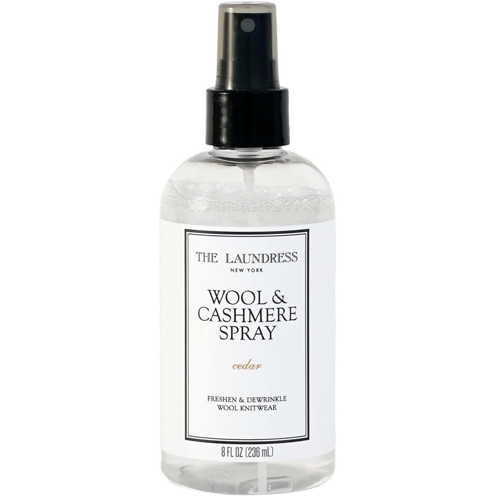 The Laundress Wool and Cashmere Fabric Spray front view luxury fabric refresher
