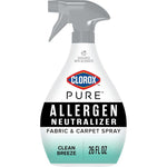Clorox PURE Allergen Neutralizer Fabric and Carpet Spray Clean Breeze front view bottle for indoor allergy control
