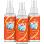Bounce 3 in 1 Anti Static Spray pack of three front view for wrinkle release.