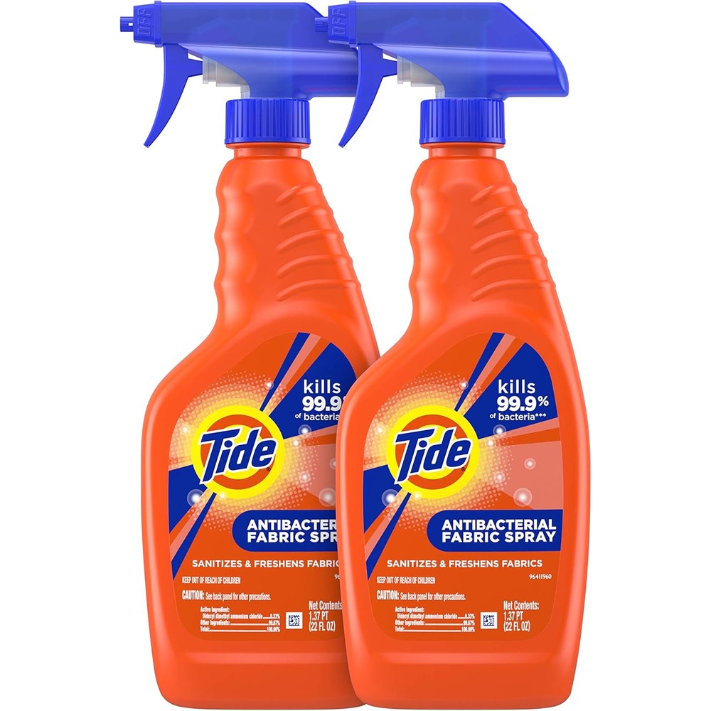 Tide Antibacterial Fabric Spray front view twin pack for clothing sanitizer