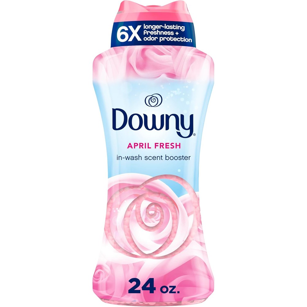 Downy April Fresh in wash laundry scent booster beads 24 ounce bottle front view