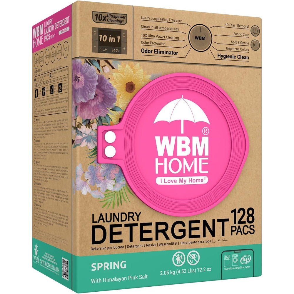 WBM laundry detergent pods 128 count front view packaging