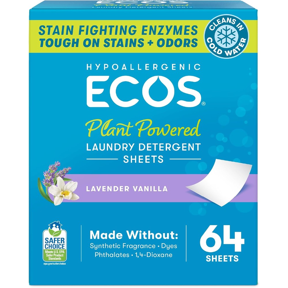 ECOS Laundry Detergent Sheets front packaging view authentic eco friendly washing strips India