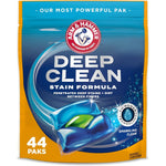 Arm & Hammer Deep Clean Stain Formula Power Paks 44 count front view laundry detergent pods.