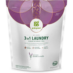 Grab Green Natural 3 in 1 Laundry Detergent Pods front view of 60 count pouch.