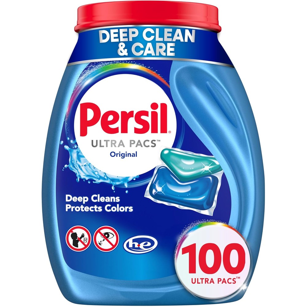 Persil Ultra Pacs Original Everyday Clean Laundry Detergent 100 count front view container