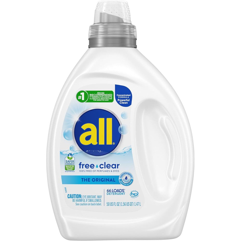 All Free Clear Original Liquid Laundry Detergent bottle front view for sensitive skin