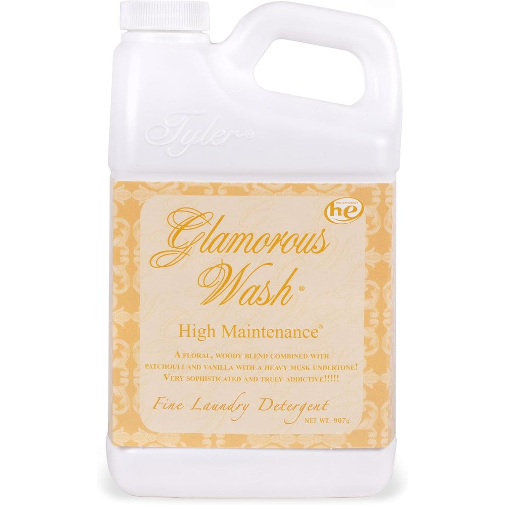 Tyler Candle Company Glamour Wash High Maintenance 32 Fluid Ounce front bottle view.