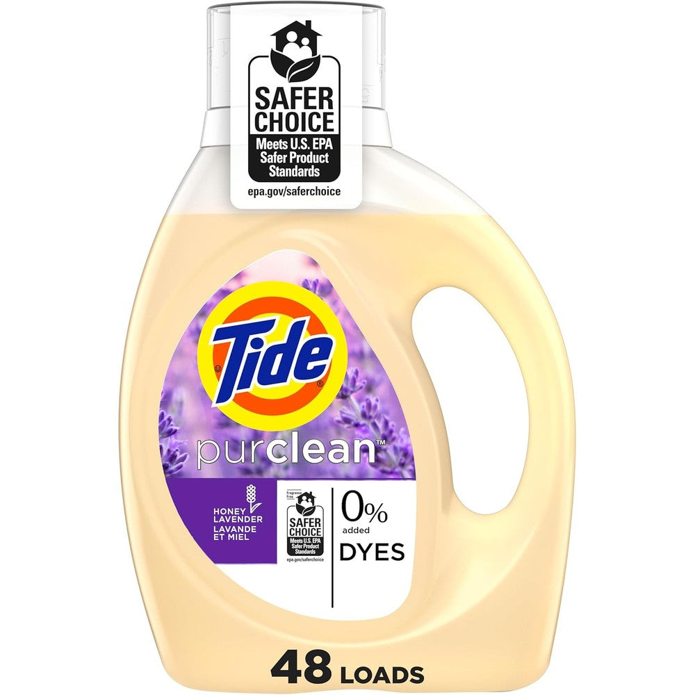 Tide Purclean Honey Lavender 63 Fluid Ounce front view plant based detergent