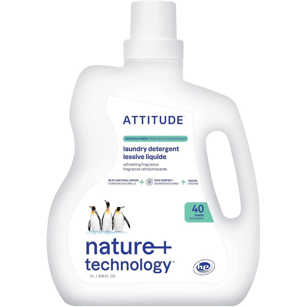 ATTITUDE Mountain Fresh Liquid Laundry Detergent bottle front view plant based soap