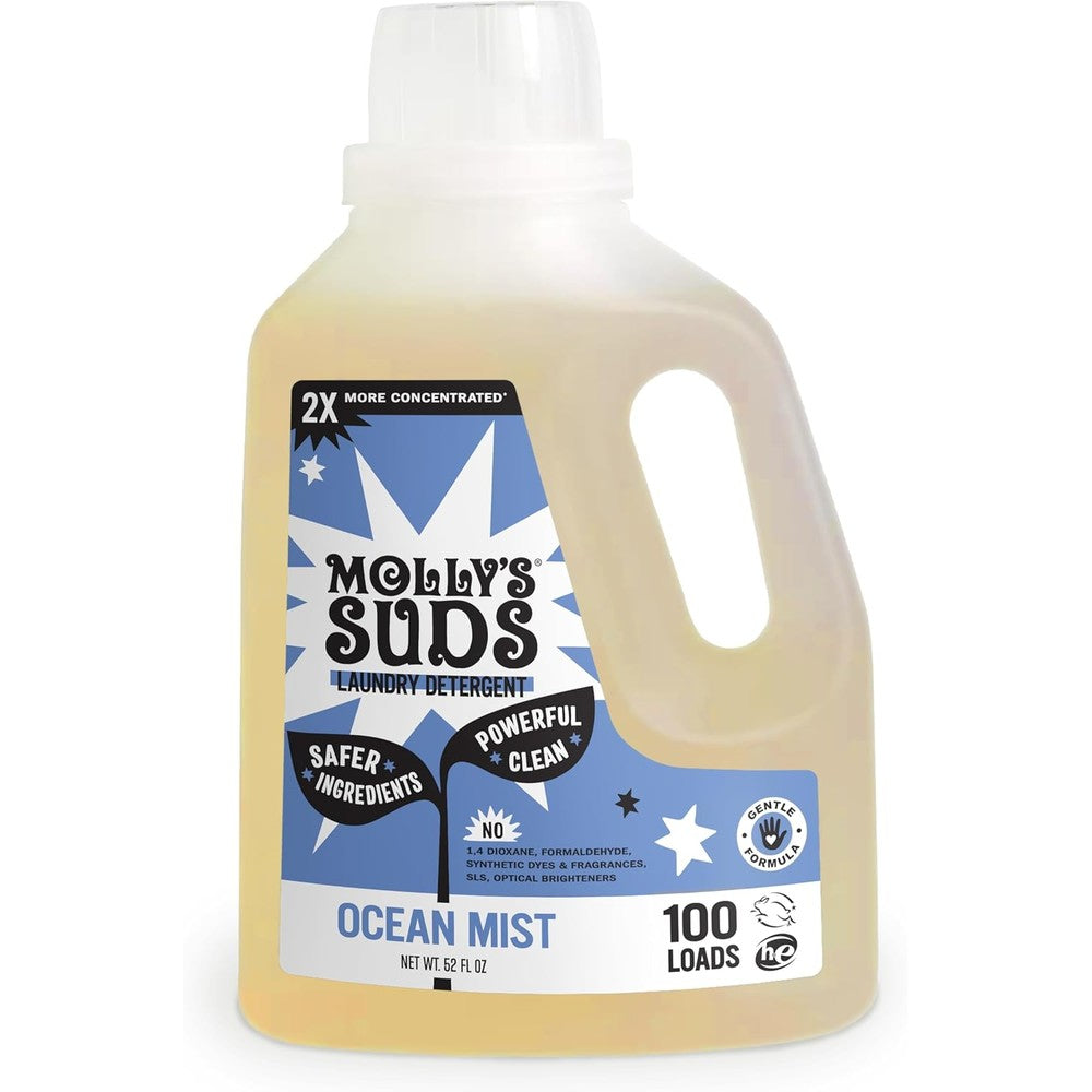 Molly's Suds Liquid Laundry Detergent front view of 52 fluid ounce bottle