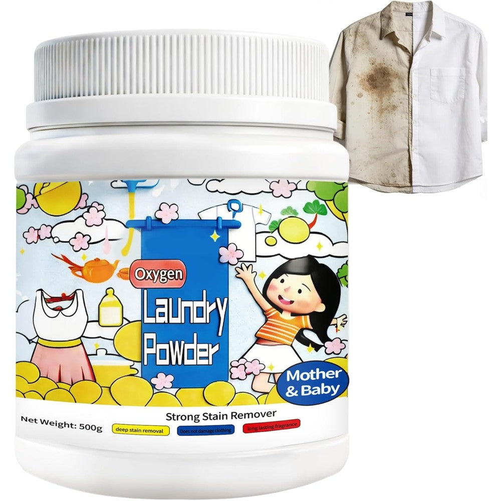 Jeamoen Oxygen Laundry Powder 500g front view for deep stain removal.