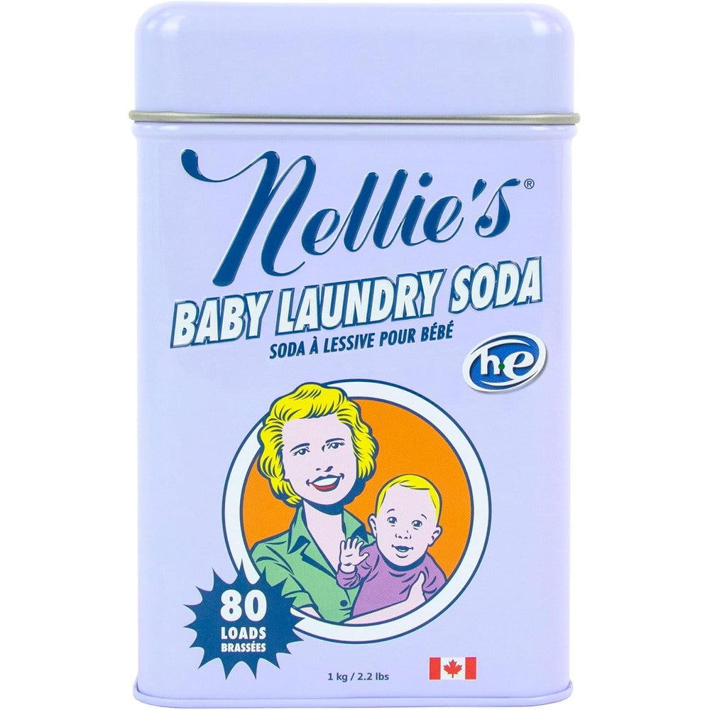 Nellie's Baby Laundry Soda Tin front view eco-friendly detergent