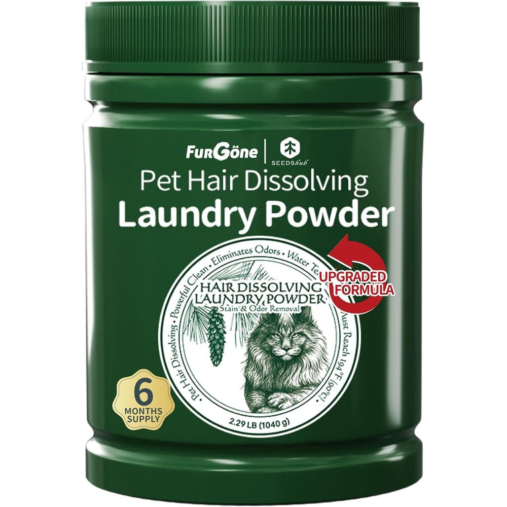 FurGone by Seedshub Pet Hair Remover Laundry Powder front view authentic USA import.