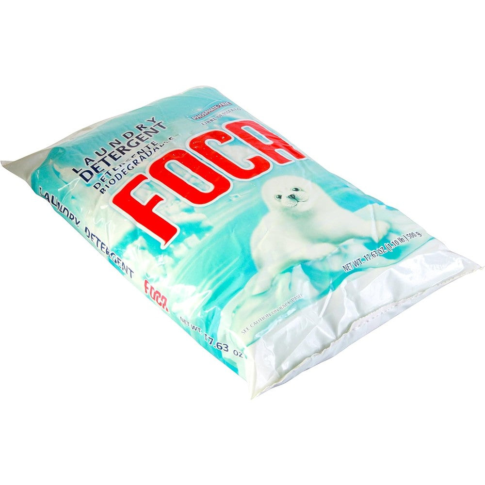 Foca Biodegradable Powder Laundry Detergent pack of 2 front view.