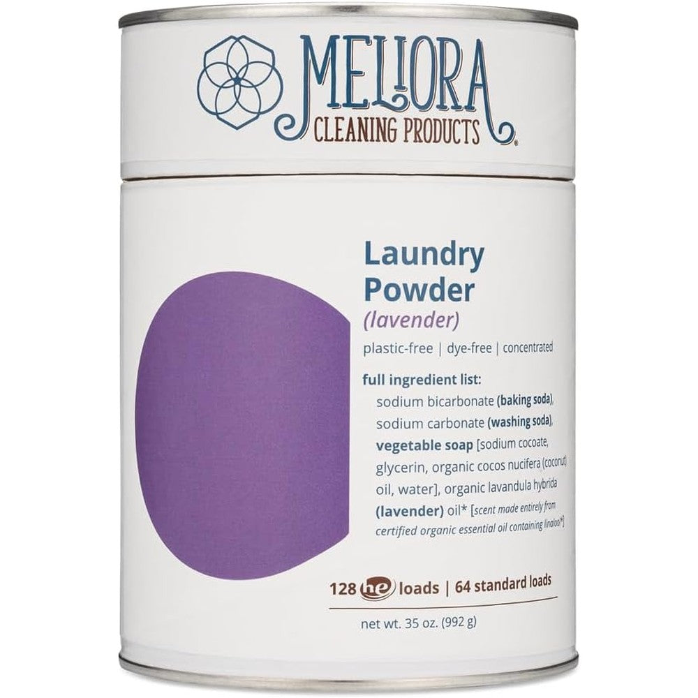 Meliora Laundry Powder Detergent Lavender 35 Ounce front view for eco-friendly cleaning.