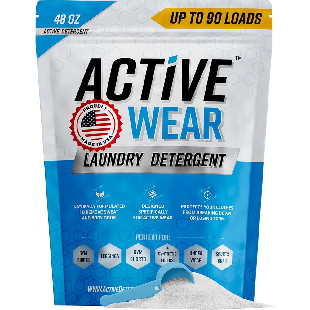 ACTIVE Wear Laundry Detergent and Soak front view bag for gym clothes