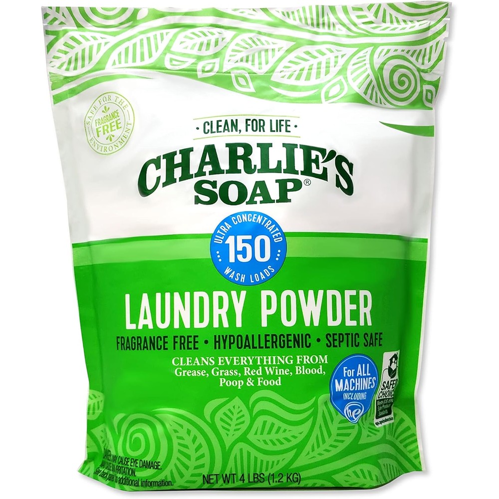 Charlie's Soap Laundry Powder 150 Loads front view eco-friendly detergent.