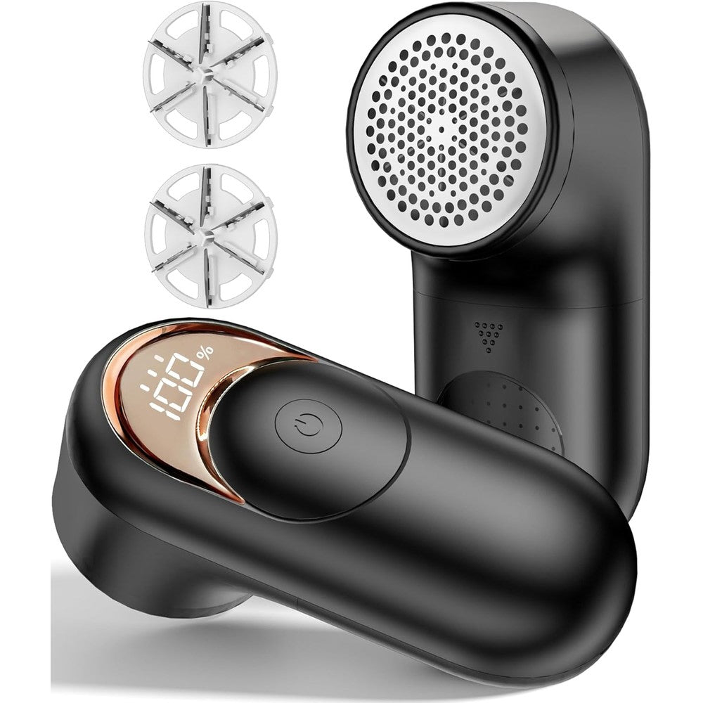 KIDEE Fabric Shaver and Lint Remover front view showing LED display and ergonomic handle.