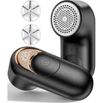 KIDEE Fabric Shaver and Lint Remover front view showing LED display and ergonomic handle.