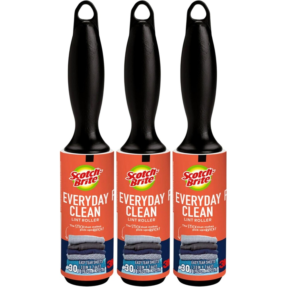 3M Scotch Mini Lint Rollers 3 pack front view for travel lint removal.