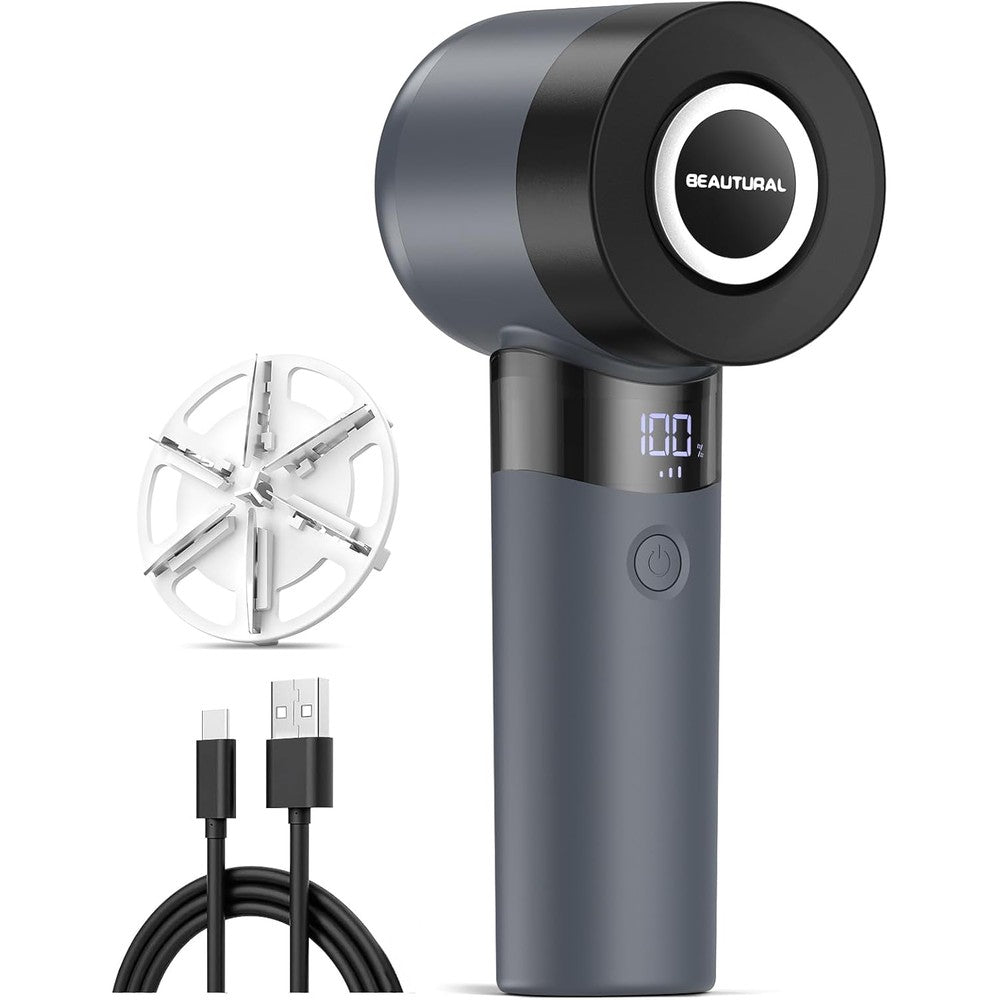 BEAUTURAL Fabric Shaver front view showing LED display and ergonomic handle.