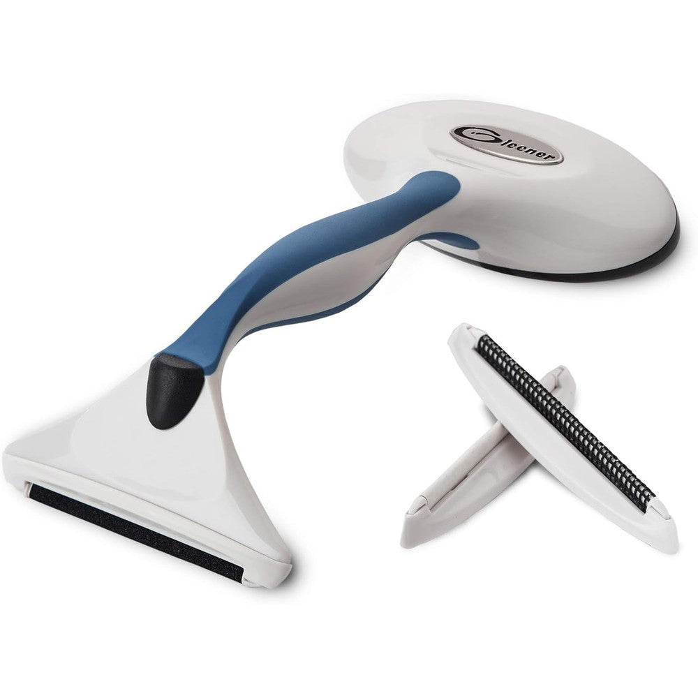 Gleener 4-in-1 Fabric Shaver and Lint Brush front view in Slate Blue.