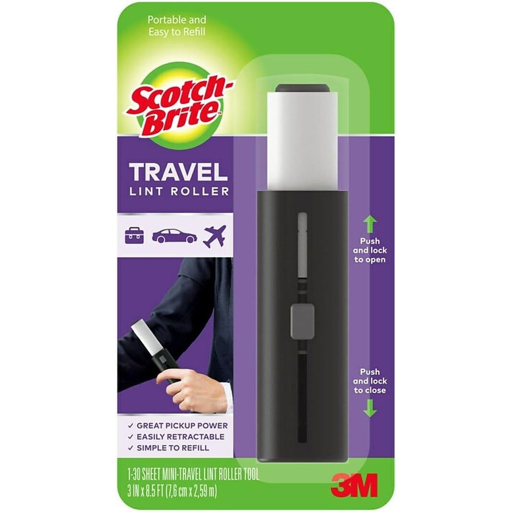 Scotch-Brite Mini Travel Lint Roller front view portable hair remover