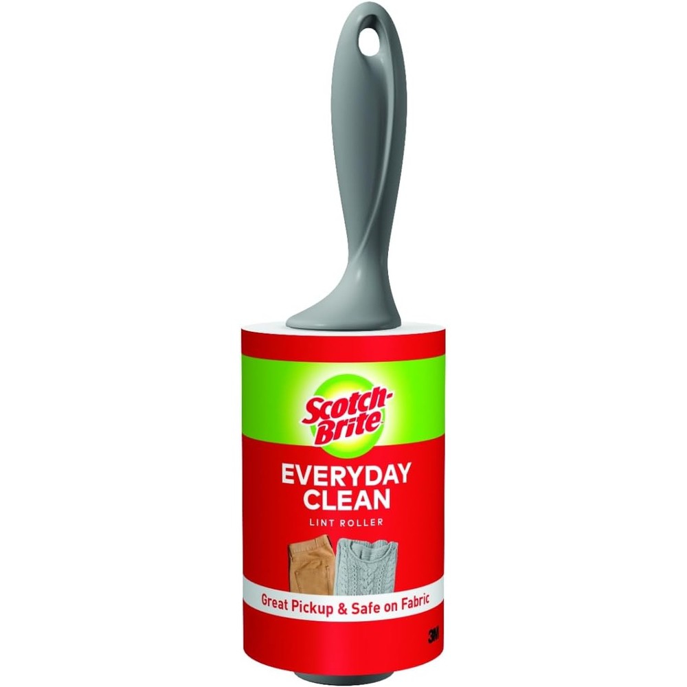 Scotch-Brite Everyday Clean Lint Roller front view for pet hair removal.