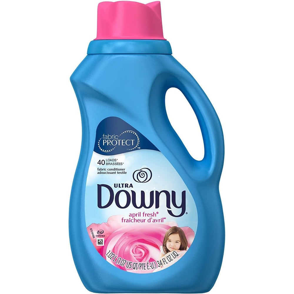 Procter and Gamble Downy Ultra April Fresh Liquid Fabric Conditioner front view for laundry care.